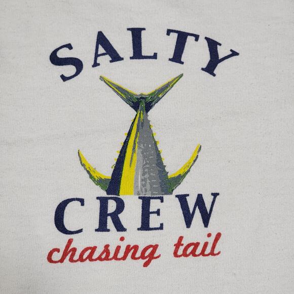 Salty Crew LS White Unisex Fishing Tee "Chasing Tail" - Size Large - Picture 6 of 8